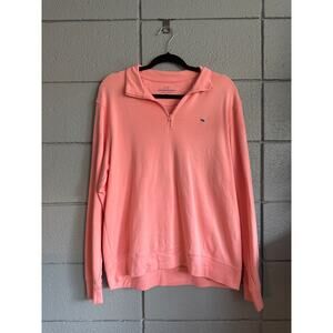 Women's Vineyard Vines 100% Cotton Quarter Zip Pullover size M in Pink Preppy